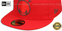 Warriors HWC NBA TEAM-BASIC Fire Red-Charcoal Fitted Hat by New Era - 4th View