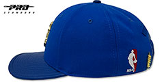 Warriors LOW-PRO GOLD METAL BADGE STRAPBACK Royal Hat by Pro Standard - 4th View