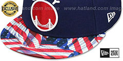 Warriors USA WAVING-FLAG Navy Fitted Hat by New Era - 4th View