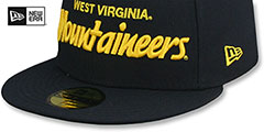 West Virginia NCAA TEAM-SCRIPT Navy Fitted Hat by New Era - 4th View