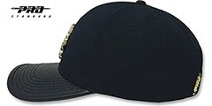 White Sox LOW-PRO GOLD METAL BADGE STRAPBACK Black Hat by Pro Standard - 4th View