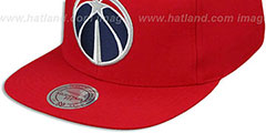 Wizards BASIC-LOGO SNAPBACK Red Hat by Mitchell and Ness - 4th View