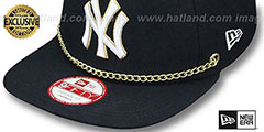 Yankees  CHAIN SNAPBACK Navy Hat by New Era - 4th View