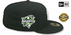 Yankees 2000 WORLD SERIES NEON GREEN-BOTTOM Black Fitted Hat by New Era - 4th View