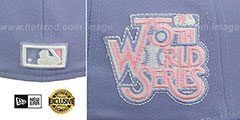 Yankees 75TH WORLD SERIES PINK-BOTTOM Lavender Fitted Hat by New Era - 4th View