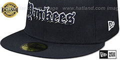 Yankees GOTHIC TEAM-BASIC Navy Fitted Hat by New Era - 4th View