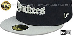 Yankees GOTHIC TEAM-BASIC Navy-Grey Fitted Hat by New Era - 4th View