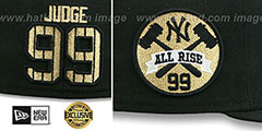 Yankees JUDGE ALL RISE GOLD METAL-BADGE Black Fitted Hat by New Era - 4th View