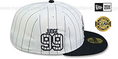 Yankees JUDGE PINSTRIPE ALL RISE FRONT White-Navy Fitted Hat by New Era - 4th View