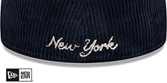 Yankees LETTERMAN PIN CORDUROY Navy Fitted Hat by New Era - 4th View