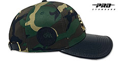 Yankees LOW-PRO GOLD METAL BADGE STRAPBACK Camo-Black Hat by Pro Standard - 4th View