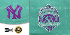 Yankees MURDERERS ROW PATCH-BOTTOM Mint-Purple Fitted Hat by New Era - 4th View