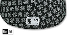 Yankees NY ALL-OVER FLOCKING Black-White Fitted Hat by New Era - 4th View