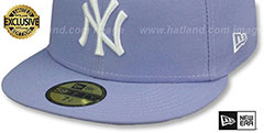 Yankees TEAM-BASIC Lavender-White Fitted Hat by New Era - 4th View