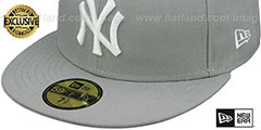 Yankees TEAM-BASIC Light Grey-White Fitted Hat by New Era - 4th View