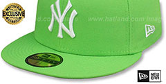 Yankees TEAM-BASIC Lime-White Fitted Hat by New Era - 4th View