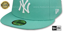 Yankees TEAM-BASIC Mint-White Fitted Hat by New Era - 4th View