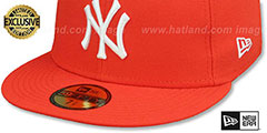 Yankees TEAM-BASIC Orange-White Fitted Hat by New Era - 4th View