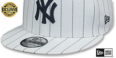 Yankees TEAM-BASIC PINSTRIPE SNAPBACK White-Navy Hat by New Era - 4th View