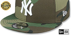 Yankees TEAM-BASIC SNAPBACK Army Camo-White Hat by New Era - 4th View