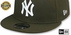 Yankees TEAM-BASIC SNAPBACK Brown-White Hat by New Era - 4th View