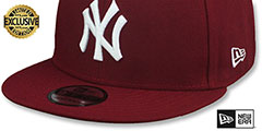 Yankees TEAM-BASIC SNAPBACK Burgundy-White Hat by New Era - 4th View