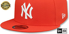 Yankees TEAM-BASIC SNAPBACK Orange-White Hat by New Era - 4th View