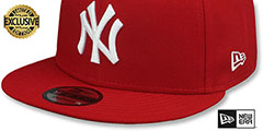 Yankees TEAM-BASIC SNAPBACK Red-White Hat by New Era - 4th View