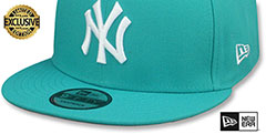 Yankees TEAM-BASIC SNAPBACK Teal-White Hat by New Era - 4th View