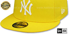 Yankees TEAM-BASIC Yellow-White Fitted Hat by New Era - 4th View