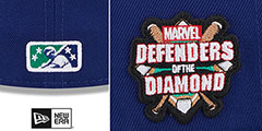 Yard Goats MILB MARVEL DEFENDERS SIDE-PATCH Royal-Green Fitted Hat by New Era - 4th View