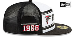 Falcons SIDELINE 100 TRUCKER White-Black Fitted Hat by New Era - 5th View