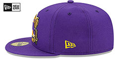 Lakers 17X MULTI CHAMPS Purple Fitted Hat by New Era - 5th View