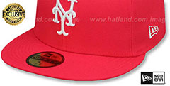 Mets URBAN CAMO-BOTTOM Lava Red Fitted Hat by New Era - 5th View