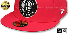 Nets URBAN CAMO-BOTTOM Lava Red Fitted Hat by New Era - 5th View