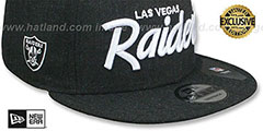 Raiders SCRIPT TEAM-BASIC SNAPBACK Heather Black Hat by New Era - 5th View